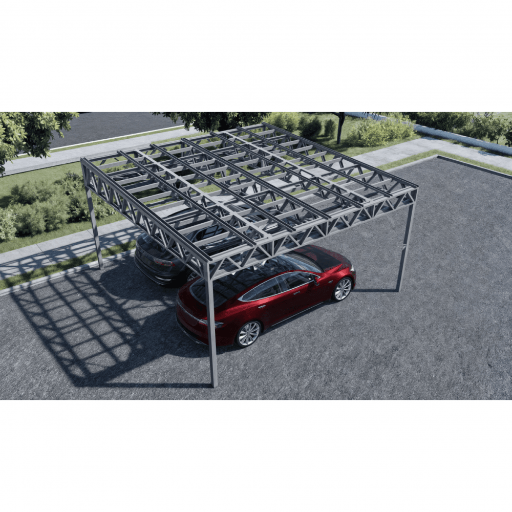 Stoginė - Saulės elektrinė 7,2kW 5520x5920mm (dviems automobiliams)