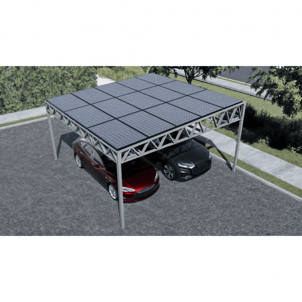 Stoginė - Saulės elektrinė 7,2kW 5520x5920mm (dviems automobiliams)