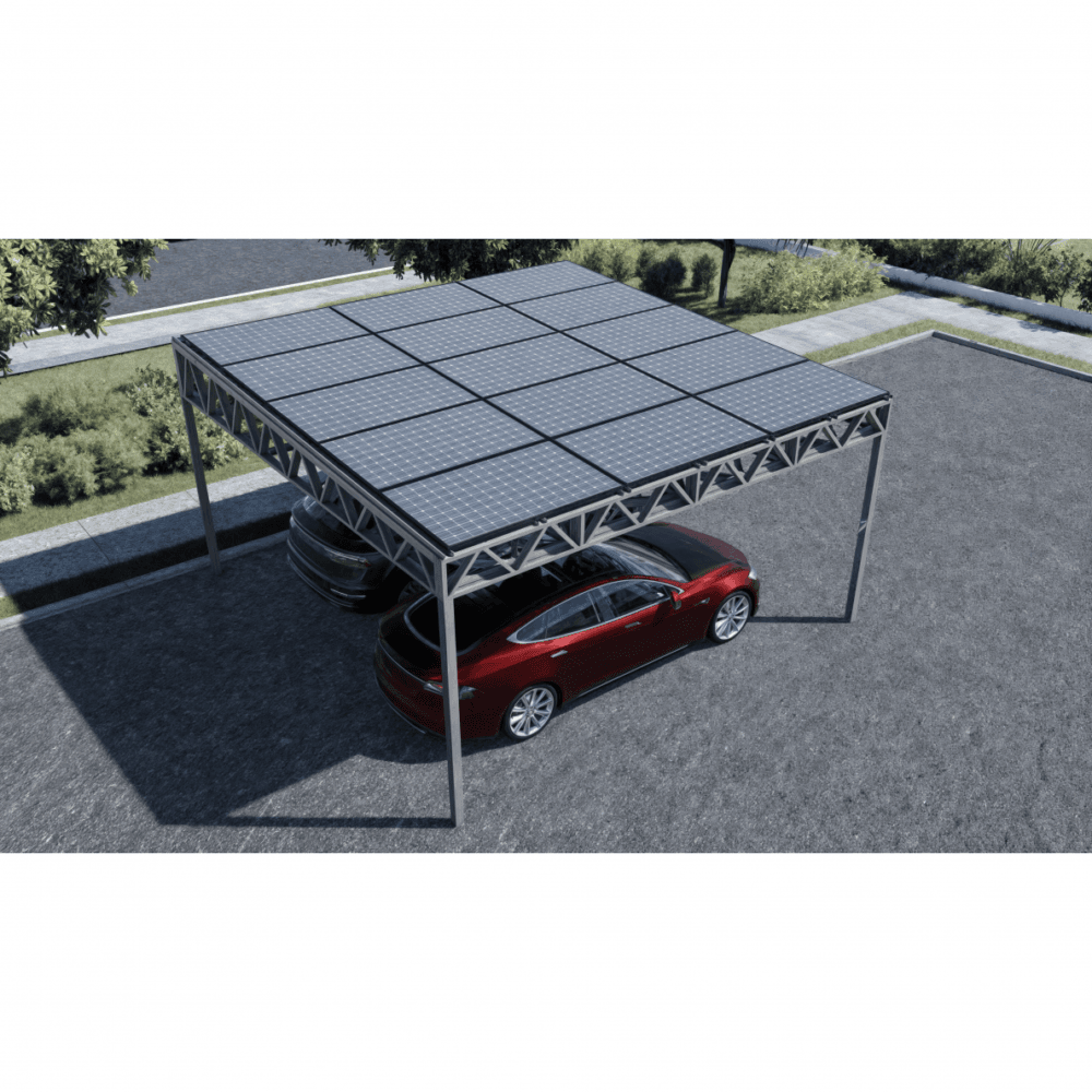 Stoginė - Saulės elektrinė 7,2kW 5520x5920mm (dviems automobiliams)